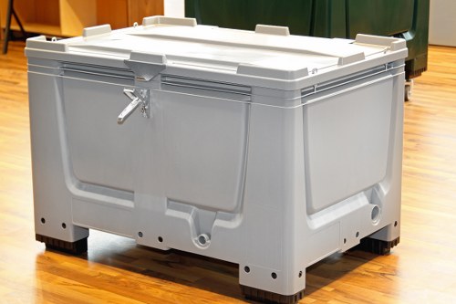 Low-carbon electric van parked near a collection point in Fitzrovia